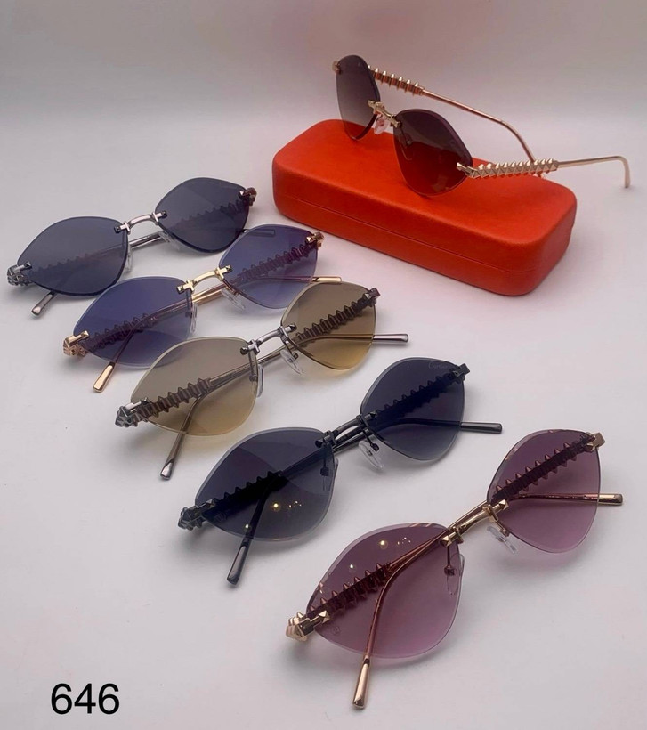 عینک فلزی افتابی زنانه Cartier