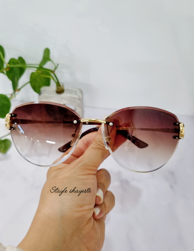 عینک افتابی زنانه فریم لس فلزی BVLGARI