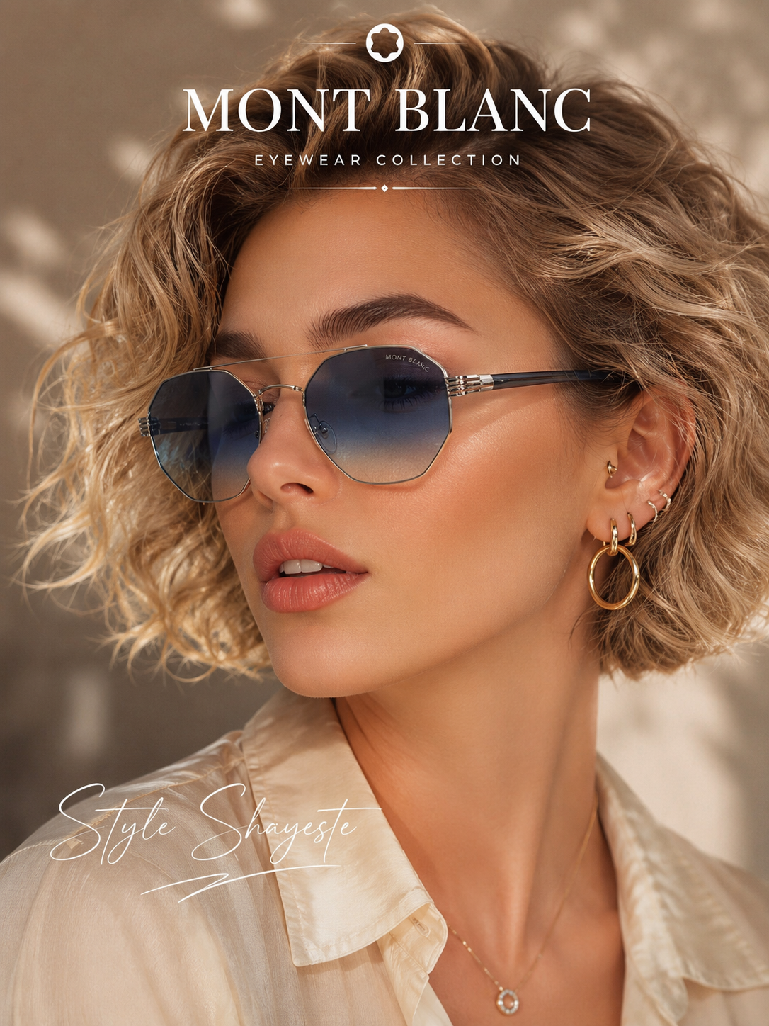 عینک افتابی فلزی mont blonc
